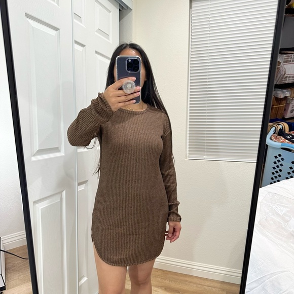 Topshop Tops - TOPSHOP RIBBED L/S TUNIC